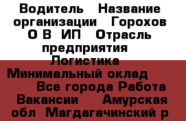 Водитель › Название организации ­ Горохов О.В, ИП › Отрасль предприятия ­ Логистика › Минимальный оклад ­ 27 500 - Все города Работа » Вакансии   . Амурская обл.,Магдагачинский р-н